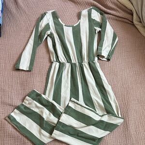Green and White Striped Kids Bodysuit